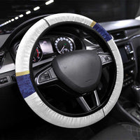 Norway Football Steering Wheel Cover Norwegian Flag Style with Rosemaling Pattern - Wonder Print Shop