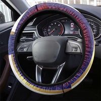 Norway Football Steering Wheel Cover Norwegian Flag Style with Rosemaling Pattern - Wonder Print Shop