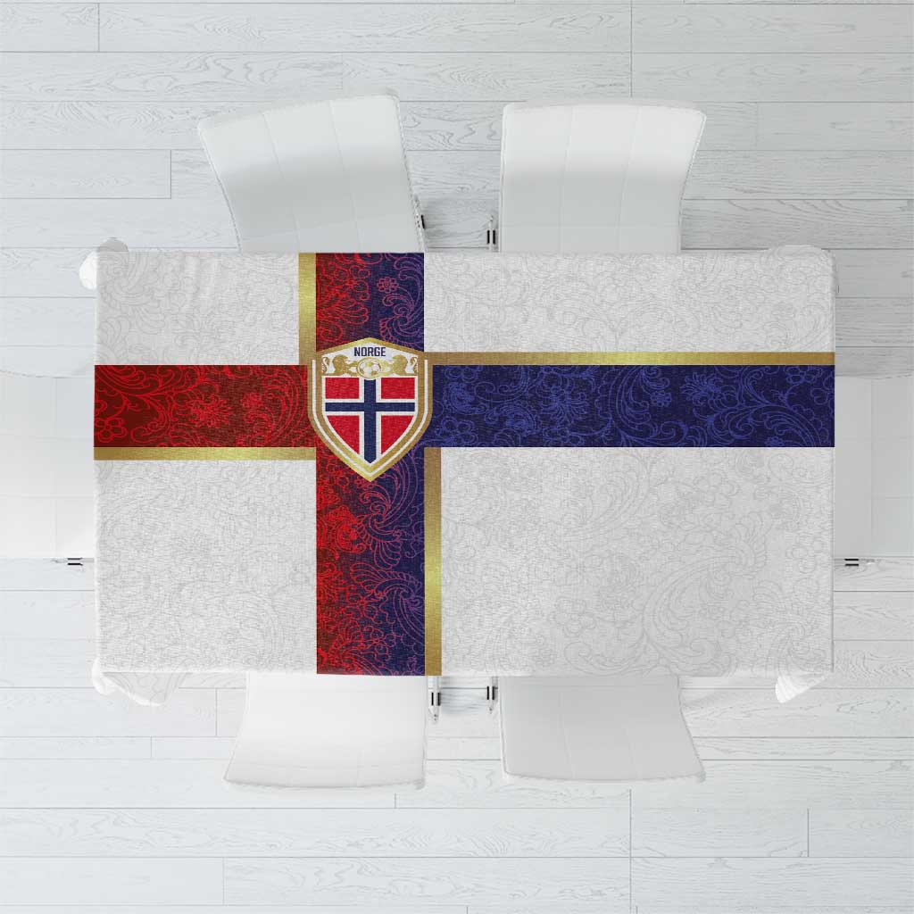 Norway Football Tablecloth Norwegian Flag Style with Rosemaling Pattern - Wonder Print Shop