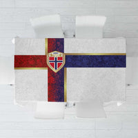 Norway Football Tablecloth Norwegian Flag Style with Rosemaling Pattern - Wonder Print Shop