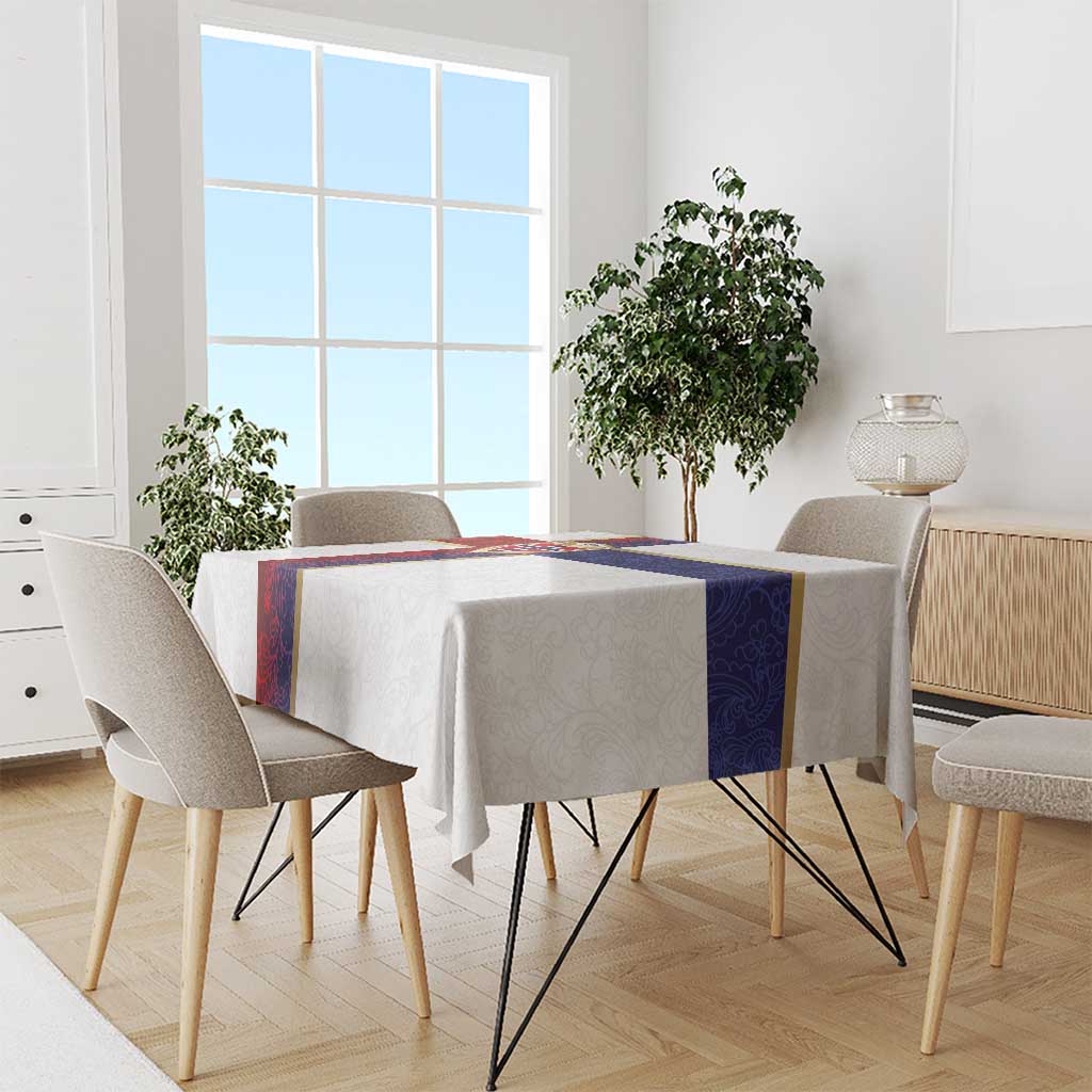 Norway Football Tablecloth Norwegian Flag Style with Rosemaling Pattern - Wonder Print Shop