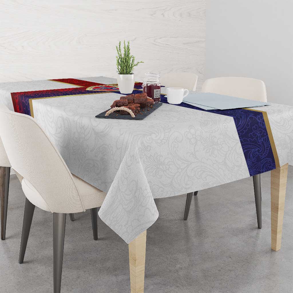Norway Football Tablecloth Norwegian Flag Style with Rosemaling Pattern - Wonder Print Shop