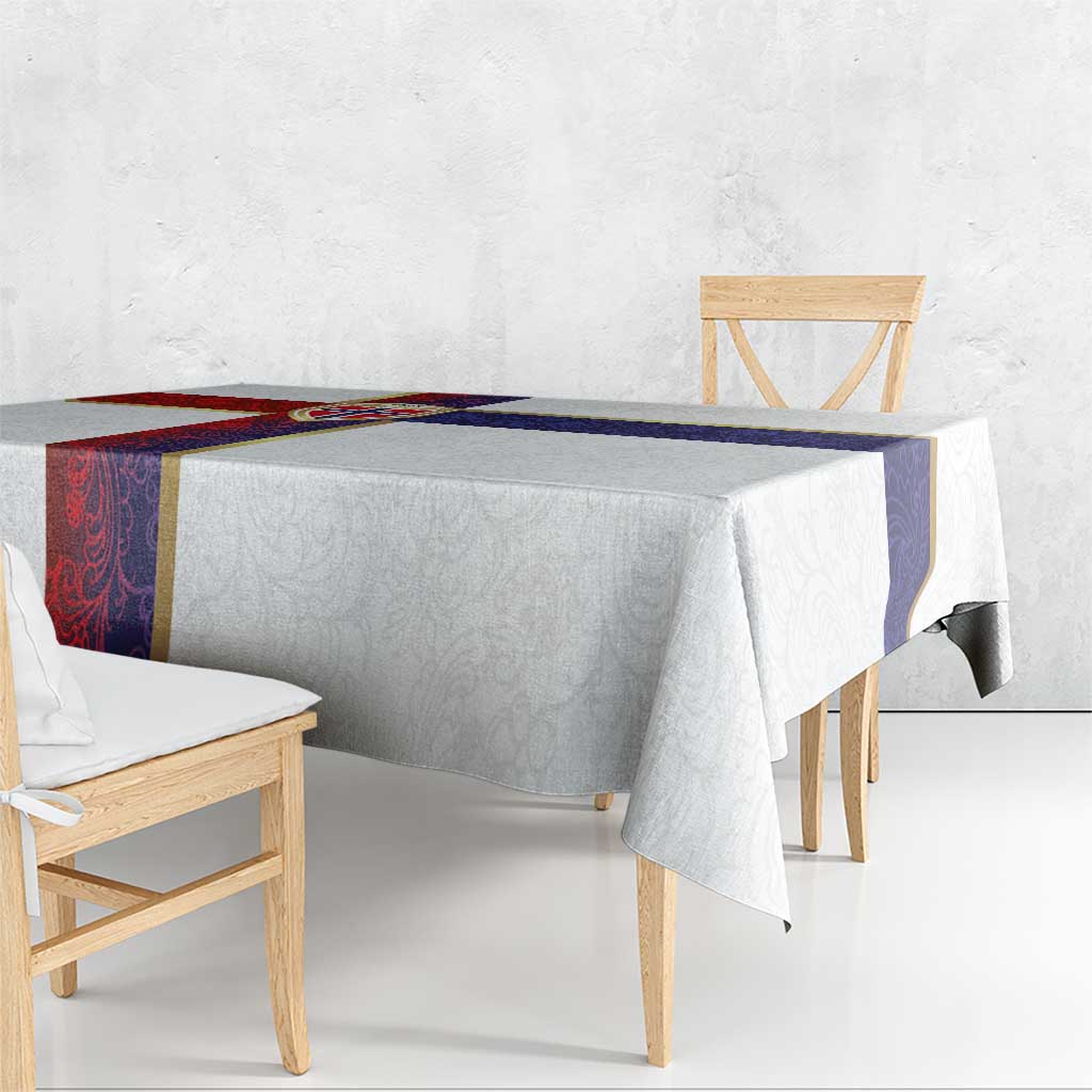 Norway Football Tablecloth Norwegian Flag Style with Rosemaling Pattern - Wonder Print Shop