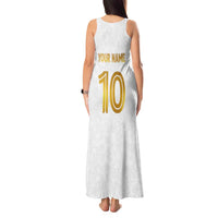 Custom Norway Football Tank Maxi Dress Norwegian Flag Style with Rosemaling Pattern - Wonder Print Shop