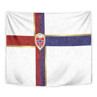 Norway Football Tapestry Norwegian Flag Style with Rosemaling Pattern - Wonder Print Shop