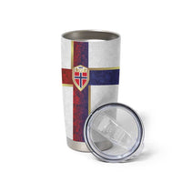 Norway Football Tumbler Cup Norwegian Flag Style with Rosemaling Pattern - Wonder Print Shop