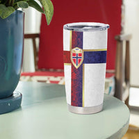 Norway Football Tumbler Cup Norwegian Flag Style with Rosemaling Pattern - Wonder Print Shop