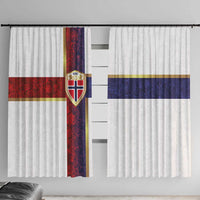 Norway Football Window Curtain Norwegian Flag Style with Rosemaling Pattern - Wonder Print Shop