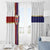 Norway Football Window Curtain Norwegian Flag Style with Rosemaling Pattern - Wonder Print Shop