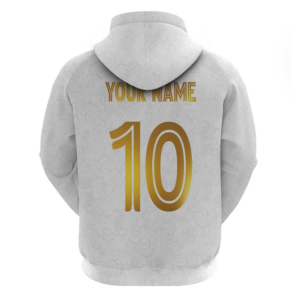 Custom Norway Football Zip Hoodie Norwegian Flag Style with Rosemaling Pattern - Wonder Print Shop