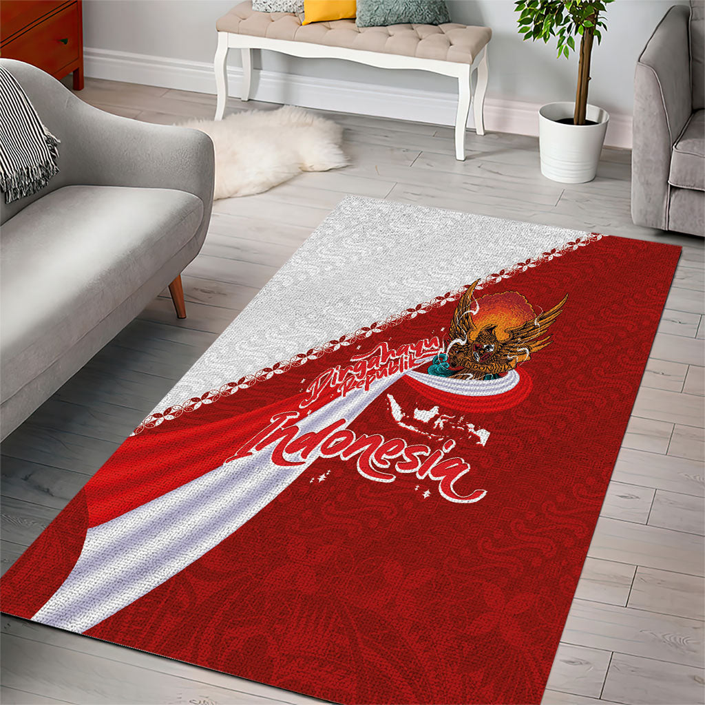 Indonesia Independence Day Area Rug Dirgahayu-Long Live Indonesia