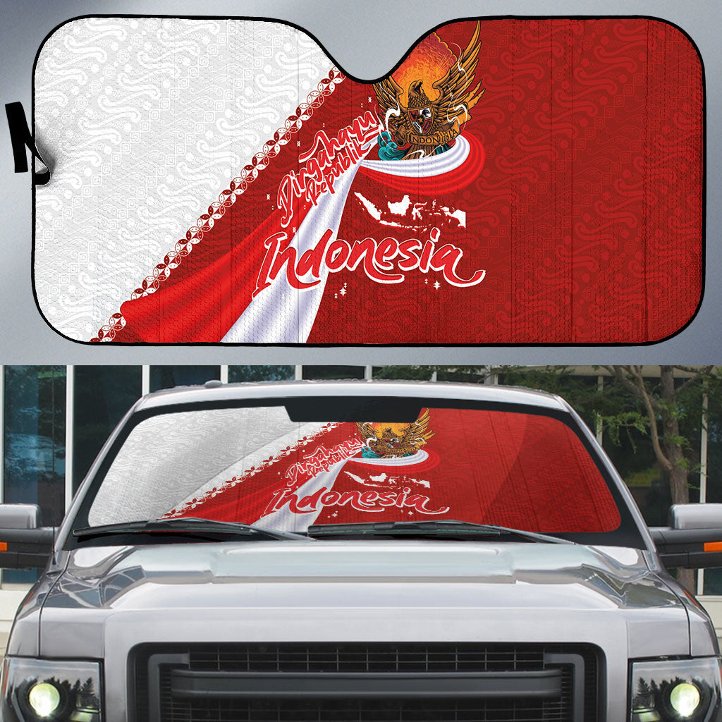 Indonesia Independence Day Auto Sun Shade Dirgahayu-Long Live Indonesia