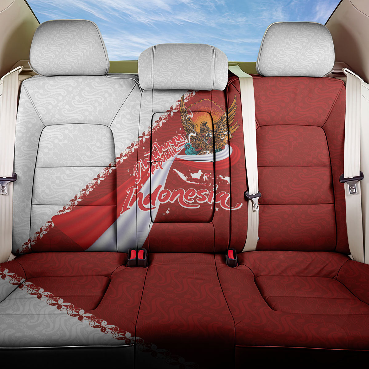 Indonesia Independence Day Back Car Seat Cover Dirgahayu-Long Live Indonesia