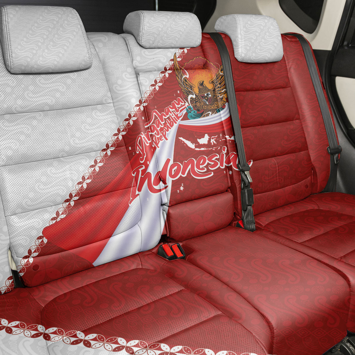 Indonesia Independence Day Back Car Seat Cover Dirgahayu-Long Live Indonesia