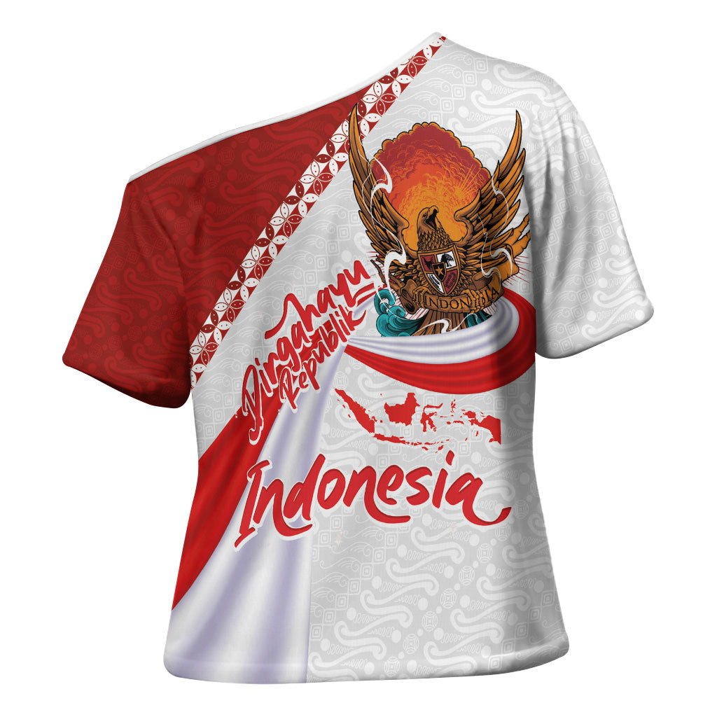 Indonesia Independence Day Cross Shoulder Shirt Dirgahayu-Long Live Indonesia
