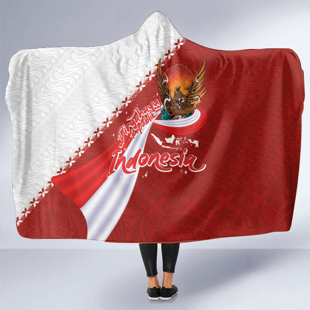 Indonesia Independence Day Hooded Blanket Dirgahayu-Long Live Indonesia