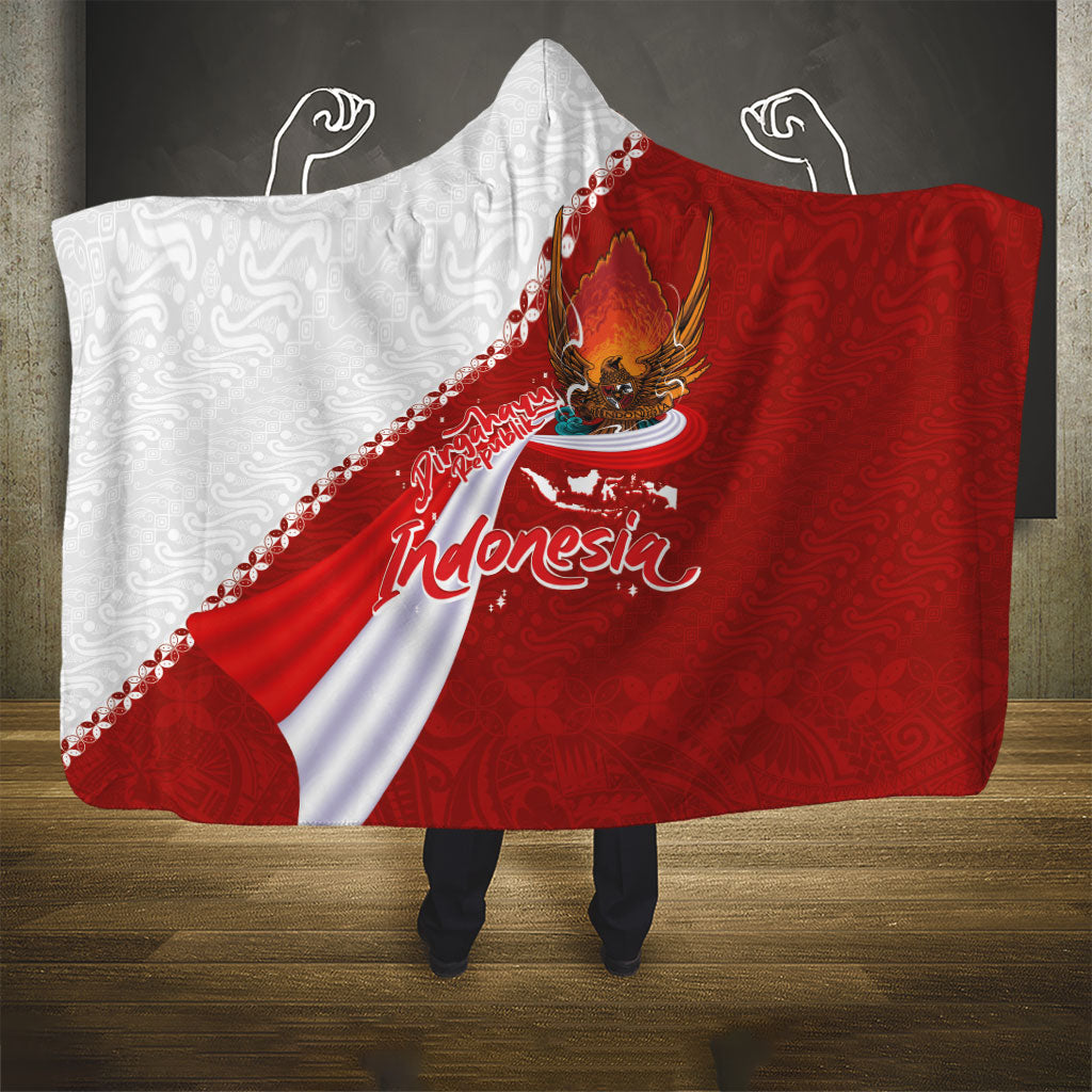 Indonesia Independence Day Hooded Blanket Dirgahayu-Long Live Indonesia