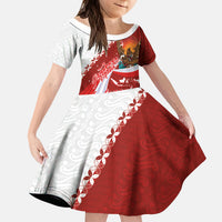 Indonesia Independence Day Kid Short Sleeve Dress Dirgahayu-Long Live Indonesia