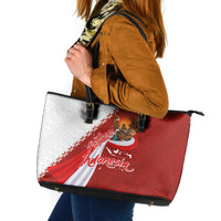 Indonesia Independence Day Leather Tote Bag Dirgahayu-Long Live Indonesia