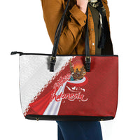 Indonesia Independence Day Leather Tote Bag Dirgahayu-Long Live Indonesia