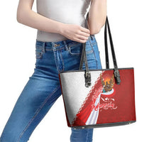 Indonesia Independence Day Leather Tote Bag Dirgahayu-Long Live Indonesia