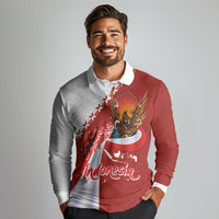 Indonesia Independence Day Long Sleeve Polo Shirt Dirgahayu-Long Live Indonesia