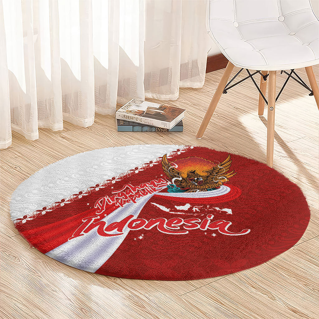 Indonesia Independence Day Round Carpet Dirgahayu-Long Live Indonesia