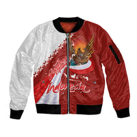 Indonesia Independence Day Sleeve Zip Bomber Jacket Dirgahayu-Long Live Indonesia