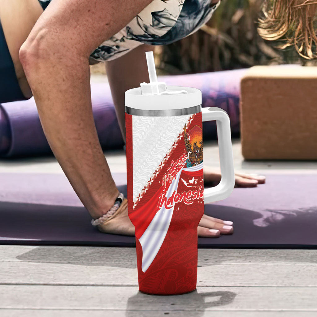 Indonesia Independence Day Tumbler With Handle Dirgahayu-Long Live Indonesia