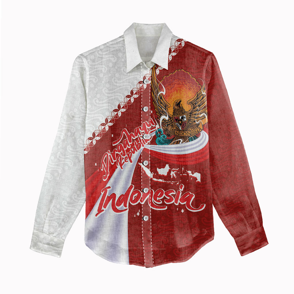 Indonesia Independence Day Women Casual Shirt Dirgahayu-Long Live Indonesia