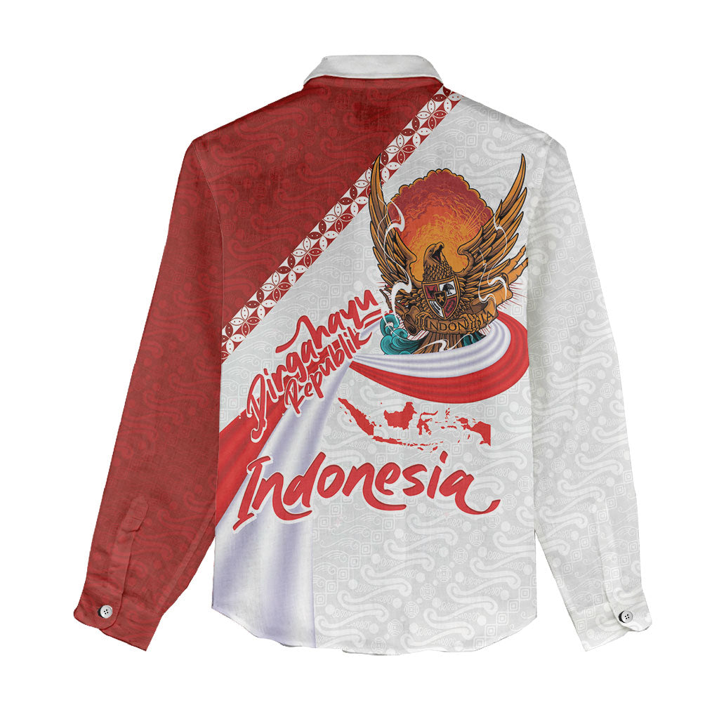 Indonesia Independence Day Women Casual Shirt Dirgahayu-Long Live Indonesia
