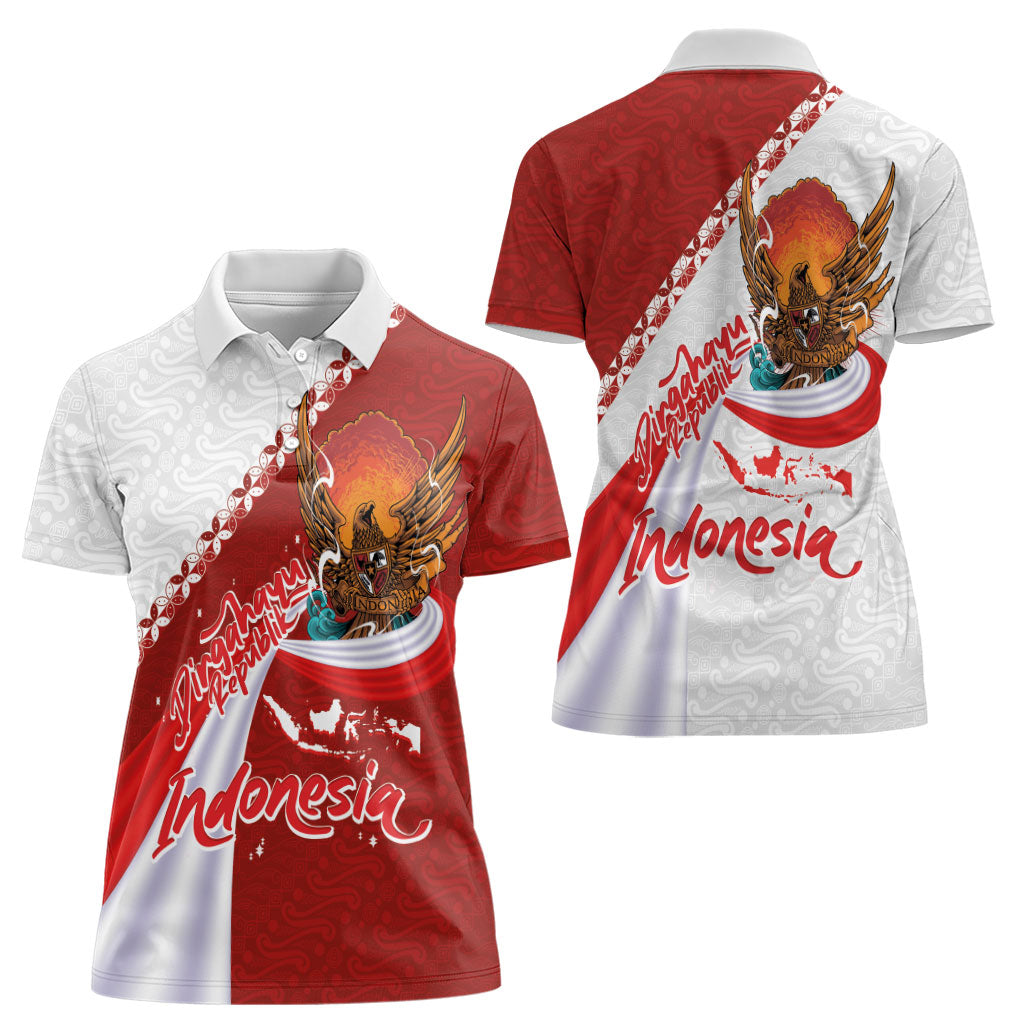 Indonesia Independence Day Women Polo Shirt Dirgahayu-Long Live Indonesia