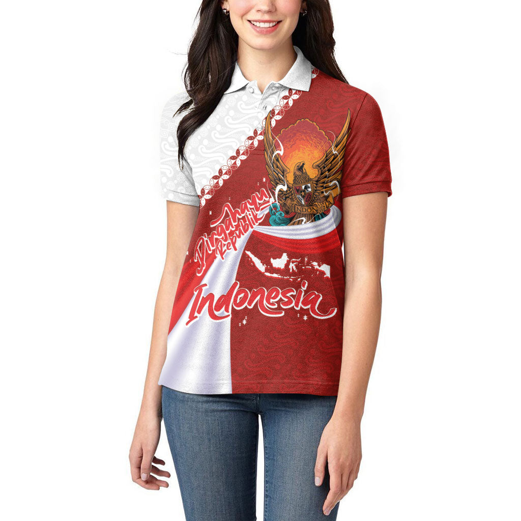 Indonesia Independence Day Women Polo Shirt Dirgahayu-Long Live Indonesia
