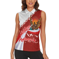 Indonesia Independence Day Women Sleeveless Polo Shirt Dirgahayu-Long Live Indonesia