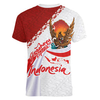 Indonesia Independence Day Women V-Neck T-Shirt Dirgahayu-Long Live Indonesia