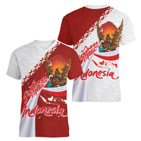 Indonesia Independence Day Women V-Neck T-Shirt Dirgahayu-Long Live Indonesia
