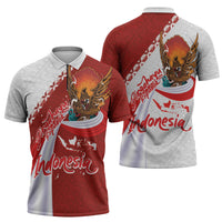 Indonesia Independence Day Zipper Polo Shirt Dirgahayu-Long Live Indonesia