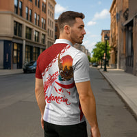 Indonesia Independence Day Zipper Polo Shirt Dirgahayu-Long Live Indonesia