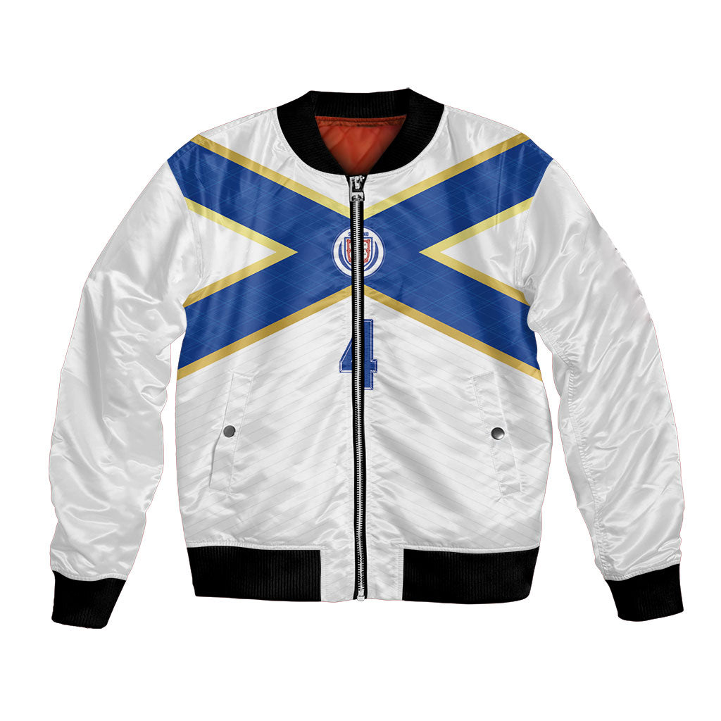 Scotland National Football Custom Bomber Jacket Flag-Inspired White Tartan Version