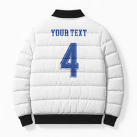 Scotland National Football Custom Bomber Puffer Jacket Flag-Inspired White Tartan Version