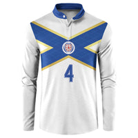 Scotland National Football Custom Button Sweatshirt Flag-Inspired White Tartan Version