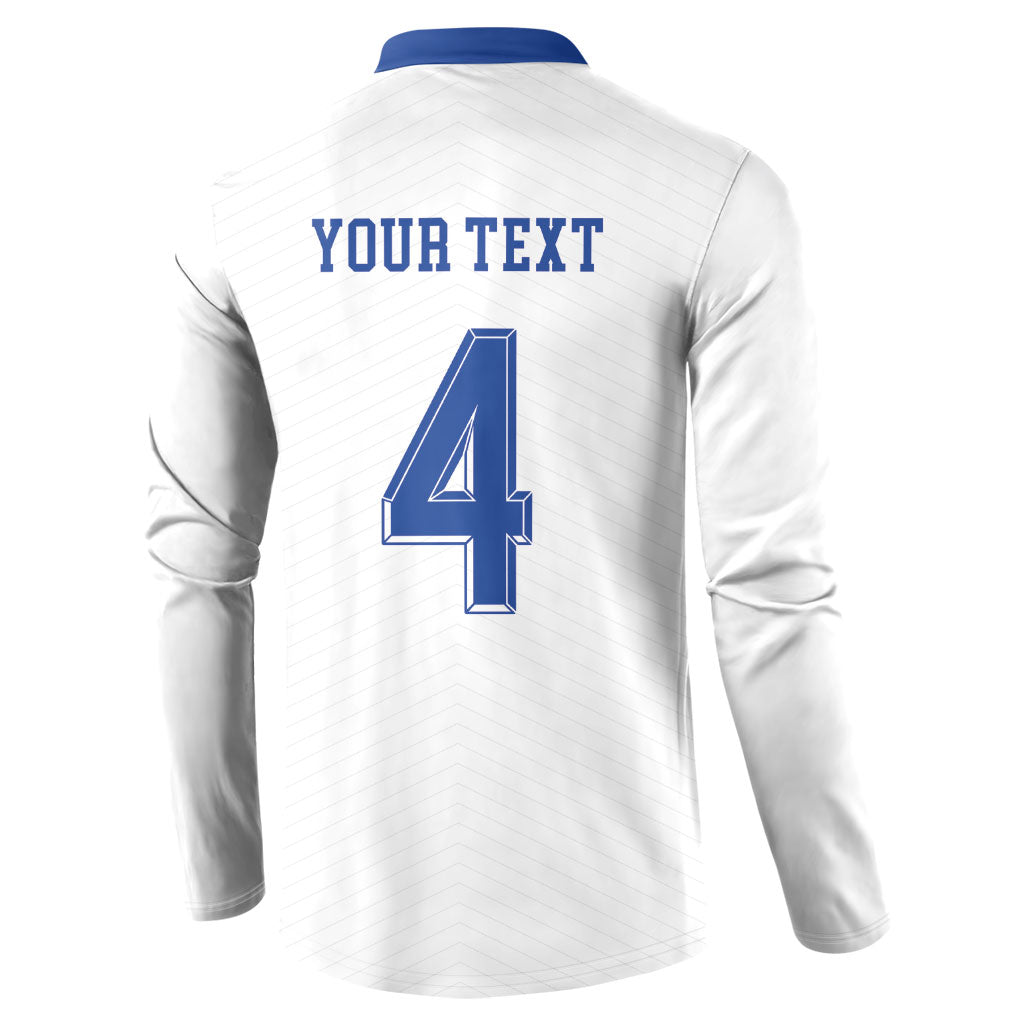 Scotland National Football Custom Button Sweatshirt Flag-Inspired White Tartan Version