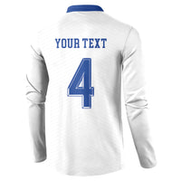 Scotland National Football Custom Button Sweatshirt Flag-Inspired White Tartan Version