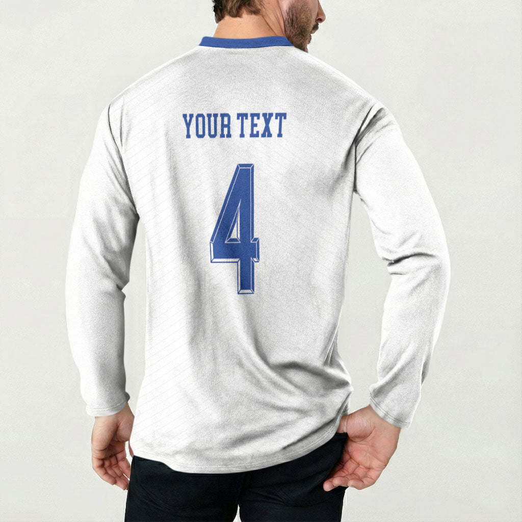 Scotland National Football Custom Button Sweatshirt Flag-Inspired White Tartan Version