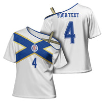 Scotland National Football Custom Cross Shoulder Shirt Flag-Inspired White Tartan Version