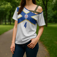 Scotland National Football Custom Cross Shoulder Shirt Flag-Inspired White Tartan Version