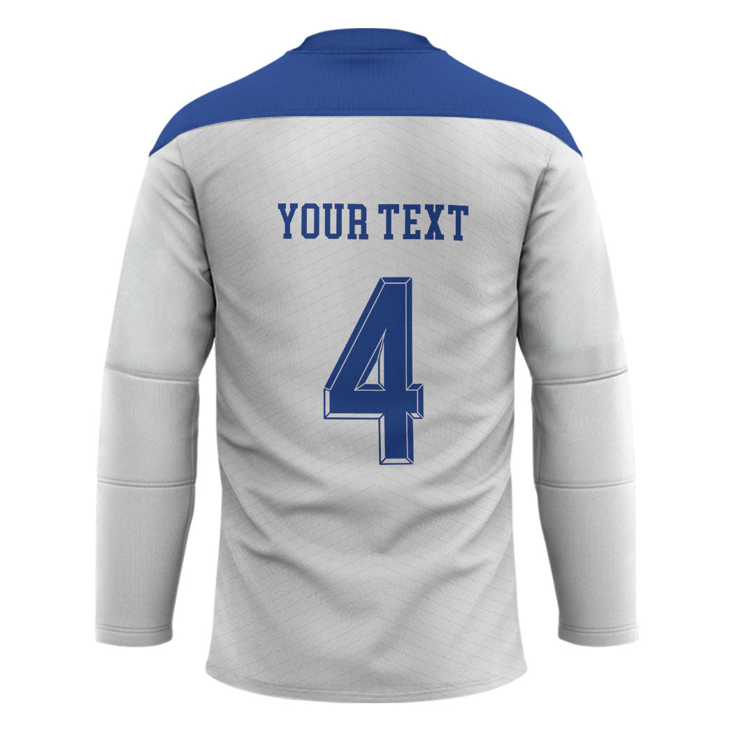 Scotland National Football Custom Hockey Jersey Flag-Inspired White Tartan Version
