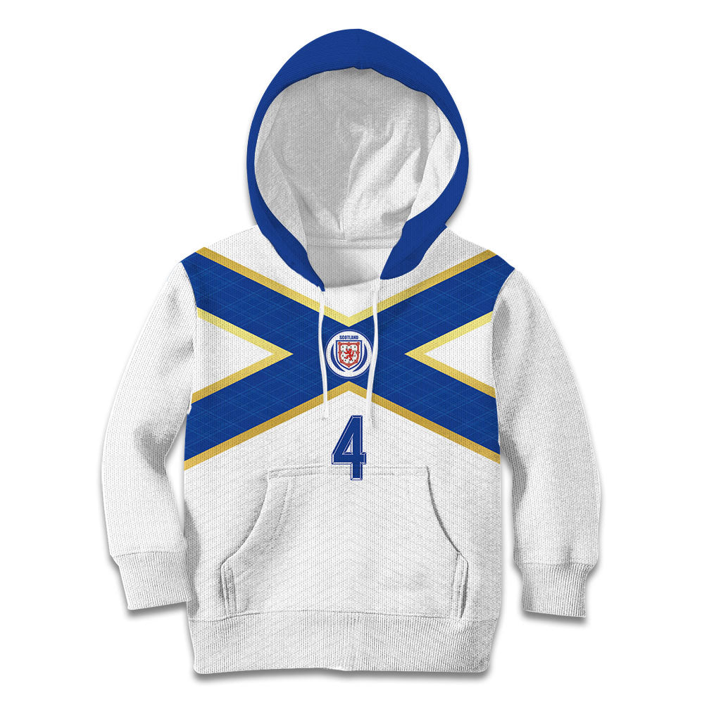 Scotland National Football Custom Kid Hoodie Flag-Inspired White Tartan Version