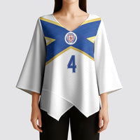 Scotland National Football Custom Kimono Sleeve Blouse Flag-Inspired White Tartan Version