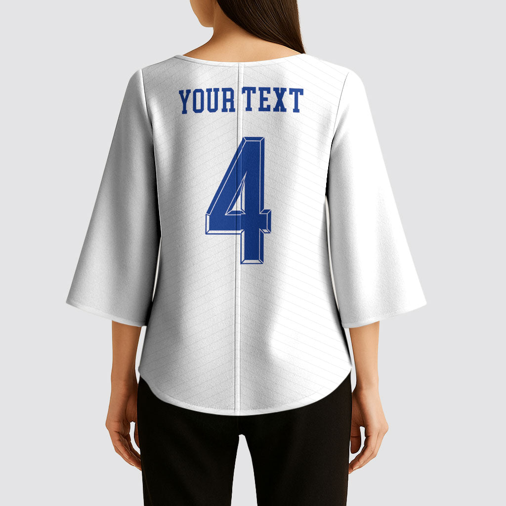Scotland National Football Custom Kimono Sleeve Blouse Flag-Inspired White Tartan Version